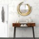 42-inch industrial console table with two drawers, featuring a sleek design for entryway storage and display.