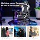 Ergonomic white gaming chair with adjustable height and tilt, designed for comfort during gaming or office work.