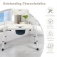 Portable 3-in-1 bedside commode chair with adjustable height, sturdy iron frame, and removable bucket for easy cleaning.