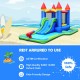 Kids inflatable bounce house water slide with large splashing pool, colorful balls, and durable oxford cloth for.