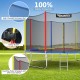 14 feet trampoline with safety enclosure net, EPE foam sleeves, and ladder, perfect for outdoor fun for kids and adults.