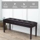 Upholstered dining room bench featuring a smooth PU surface and button tufting, perfect for hallway or bedroom.