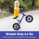Kids balance bike in blue, lightweight at 5.5 lbs, with adjustable seat and handlebar for easy portability and safe.