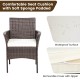 Single outdoor PE rattan armchair with waterproof cushion cover and soft sponge padding, ideal for patio relaxation.