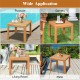 Wooden square patio coffee bistro table made of acacia wood, suitable for garden, poolside, or living room use.