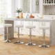 Single adjustable white PU leather swivel barstool with chrome footrest, ideal for modern kitchen or bar settings.