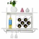 Close-up of the Household Wall Mount Wine Rack Organizer showcasing the sleek MDF finish and contemporary diamond.