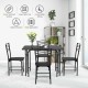5-piece wood rectangular dining table set with sturdy iron frame, comfortable chairs, and easy-to-clean surface for.