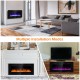 42-inch recessed electric fireplace with 12 flame colors, remote control, and multiple installation modes for versatile.
