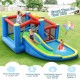 Inflatable kids water slide bounce castle with slide and pool, designed for 3 children aged 3-12 years for outdoor fun.