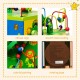 5-in-1 wooden activity cube toy with colorful painting, obtuse edges, and rotating base for safe, engaging play.