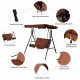 Cushioned loveseat swing glider with a durable steel frame and waterproof canopy, perfect for outdoor relaxation.