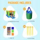 Carrying bag and ground stakes included with kids inflatable bounce house for easy transport and secure setup during.