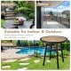29-inch round patio bistro table with wood-like top, sturdy steel frame, perfect for poolside or balcony use.