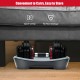Adjustable 55 lbs dumbbell with 18 weight settings in a compact storage tray, ideal for home or office workouts.