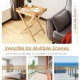 Bamboo lipped snack side table with removable tray, perfect for coffee, TV, or outdoor dining in compact spaces.