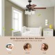 52-inch bronze ceiling fan with pull chain, featuring reversible wood blades and clear glass lampshades for versatile.