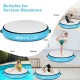 Inflatable 40-inch gymnastic mat in blue, ideal for home, gym, or pool use, featuring anti-slip surface and electric.