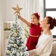 5 feet pre-lit Christmas tree with snow flocking, featuring 140 LED lights and a star topper, perfect for festive decor.