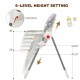 Folding baby high dining chair in gray with 6-level height adjustment and detachable double-layer tray for easy use.