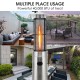 Stainless steel 40000 BTU patio heater with glass tube, providing warmth and ambiance for outdoor spaces.
