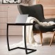 C-shaped steel frame side table with waterproof MDF top, perfect as a laptop or end table beside a sofa.