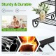 Three-tier outdoor metal garden planter holder shelf in black, made of durable steel, perfect for displaying plants or.