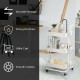 3-tier white utility cart with smooth casters, ideal for versatile storage in kitchens, bathrooms, or living rooms.
