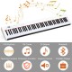 Full-size 88-key portable digital piano in white with Bluetooth, teaching function, and two external speakers for.