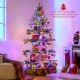 6.4 FT rotating Christmas tree with 280 branch tips and 220 LED lights, perfect for holiday displays and gift.