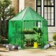 Mini walk-in greenhouse with PE cover, sturdy metal frame, and roll-up zippered door for optimal plant protection.
