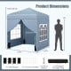 Pop up canopy tent 6.5 x 6.5 FT in grey with 4 sidewalls, ideal for outdoor events and easy transport with wheeled bag.
