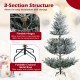 6-foot pre-lit artificial Christmas tree with snow flocking, 340 warm white LED lights, and hinged branches for easy.