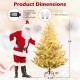 6 ft pre-lit artificial Christmas tree with snow flocking, 340 warm white LED lights, ideal for festive decorations.