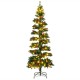 7 ft pre-lit artificial Christmas tree with 612 branch tips, decorated with pine cones and red berries, ideal for.