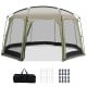 Spacious 6-8 person netted canopy tent with zippered door, sturdy metal poles, and sun protection for outdoor.