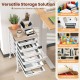 6-drawer rolling storage cart with wooden tabletop, ideal for organizing office and craft supplies in any space.