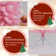 6 FT artificial pink Christmas tree with 460 branch tips, featuring a stable crossed metal base and flame-retardant PVC.
