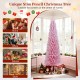 6 FT artificial pink Christmas tree with 460 branch tips, perfect for holiday decor in homes, offices, or stores.