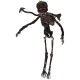 6-foot animated skeleton decoration features a weathered bone texture, glowing red eyes, and eerie sounds for Halloween.
