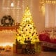 6 feet pre-lit artificial Christmas tree with 280 LED lights, featuring 11 lighting modes, perfect for festive decor.