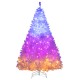 6 feet artificial Christmas tree with dual lighting colors and 11 modes, featuring a hinged design for easy setup.