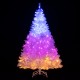 6 feet white artificial Christmas tree with 280 LED lights, featuring 11 lighting modes for festive holiday decor.