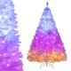 Side view of a 6 feet artificial Christmas tree with 400 LED lights, showcasing vibrant dual colors and 11 lighting.