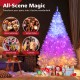 6 feet all-white artificial Christmas tree with 280 LED lights and 11 lighting modes, perfect for festive celebrations.