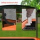 Safety enclosure net with zipper and buckles on the 6 feet kids trampoline, featuring soft foam cushion for safety.