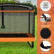 6 feet kids trampoline with swing, orange safety fence, high-density jumping mat, and padded upper pipes for safety.