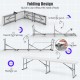 Folding design of a 6-foot plastic bench with carrying handle, ideal for camping, dining, or outdoor use.