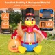 6-foot inflatable Thanksgiving turkey with pumpkin, LED lights, waterproof material, ideal for outdoor decoration.