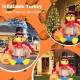 6-foot inflatable turkey with pumpkin and LED lights, perfect for Thanksgiving outdoor decoration and festive.